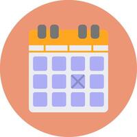 Calender Flat Circle Icon vector