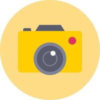 Digital Camera Flat Circle Icon vector