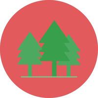 Tree Flat Circle Icon vector