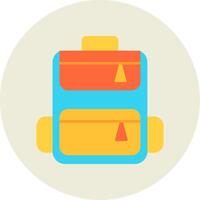 Backpack Flat Circle Icon vector