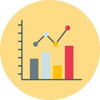 Bar Chart Flat Circle Icon vector