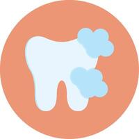 Tooth Foamy Flat Circle Icon vector