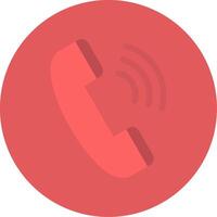 Phone Call Flat Circle Icon vector