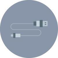 Usb Connector Flat Circle Icon vector