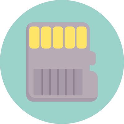 Memory Card Flat Circle Icon