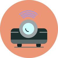 Movie Projector Flat Circle Icon vector