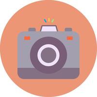 Photo Camera Flat Circle Icon vector