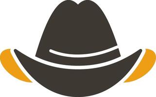 sombrero glifo dos color icono vector