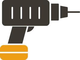 Hammer Drill Glyph Two Colour Icon vector