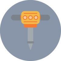 Jackhammer Flat Circle Icon vector