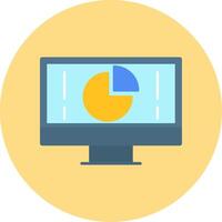 Pie Chart Flat Circle Icon vector