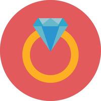 diamante anillo plano circulo icono vector