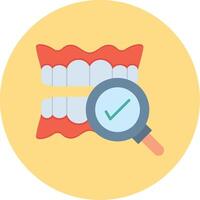 Dental Checkup Flat Circle Icon vector