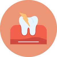 Toothache Flat Circle Icon vector