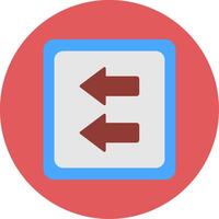 Fast Backward Flat Circle Icon vector
