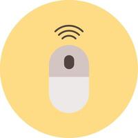 Wireless Mouse Flat Circle Icon vector