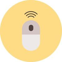 Wireless Mouse Flat Circle Icon vector