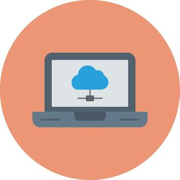 Computing Flat Circle Icon vector