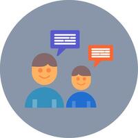 Conversation Flat Circle Icon vector