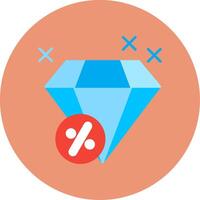 Diamond Flat Circle Icon vector