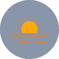 Ramadan Sunrise Flat Circle Icon vector
