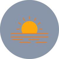 Ramadan Sunrise Flat Circle Icon vector