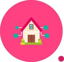 House Long Circle Icon vector