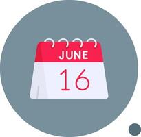 16th of June Long Circle Icon vector