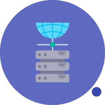 base de datos largo circulo icono vector