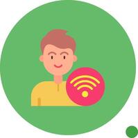 Wifi largo circulo icono vector