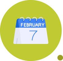 7th of February Long Circle Icon vector