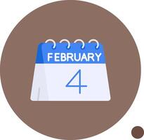 4th of February Long Circle Icon vector