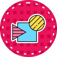 Intersect Line Filled Sticker Icon vector