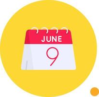 9th of June Long Circle Icon vector