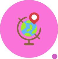 Globe Long Circle Icon vector