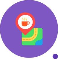 café largo circulo icono vector