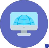 Monitor Long Circle Icon vector