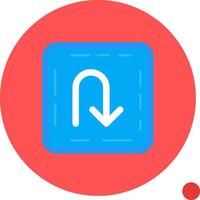 U turn Long Circle Icon vector