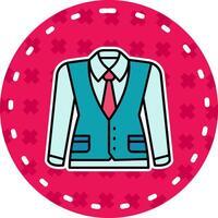 Waistcoat Line Filled Sticker Icon vector