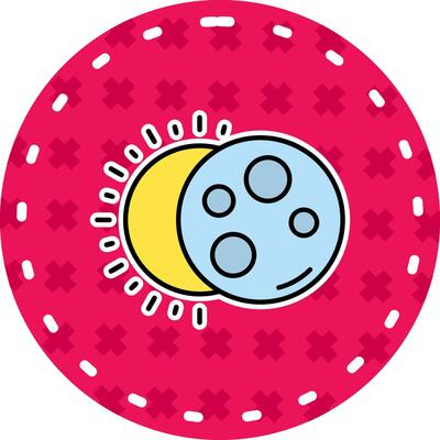 Eclipse Line Filled Sticker Icon