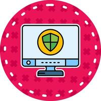 Shield Line Filled Sticker Icon vector