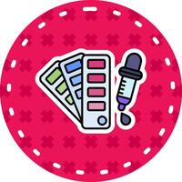 Palette Line Filled Sticker Icon vector