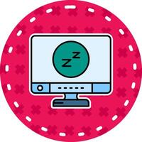 Sleep Line Filled Sticker Icon vector