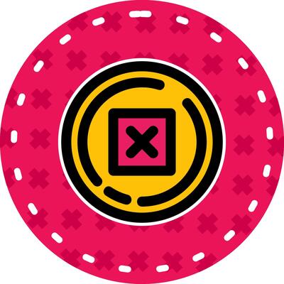 Delete Line Filled Sticker Icon