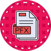 pfx línea lleno pegatina icono vector