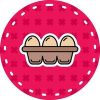 Egg Line Filled Sticker Icon vector