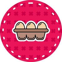 Egg Line Filled Sticker Icon vector