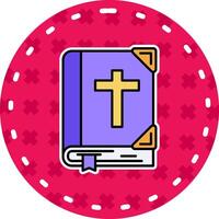 Biblia línea lleno pegatina icono vector