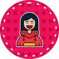 Smile Line Filled Sticker Icon vector