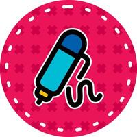Pen draw Line Filled Sticker Icon vector